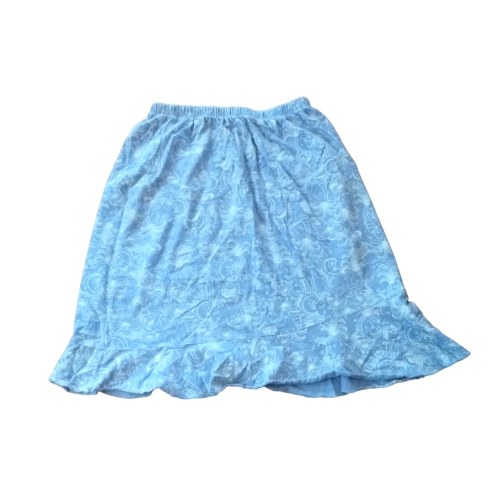 Sun Moda Knee Length Skirt crescent Moon palm tree floral hipster BoHo Women XL